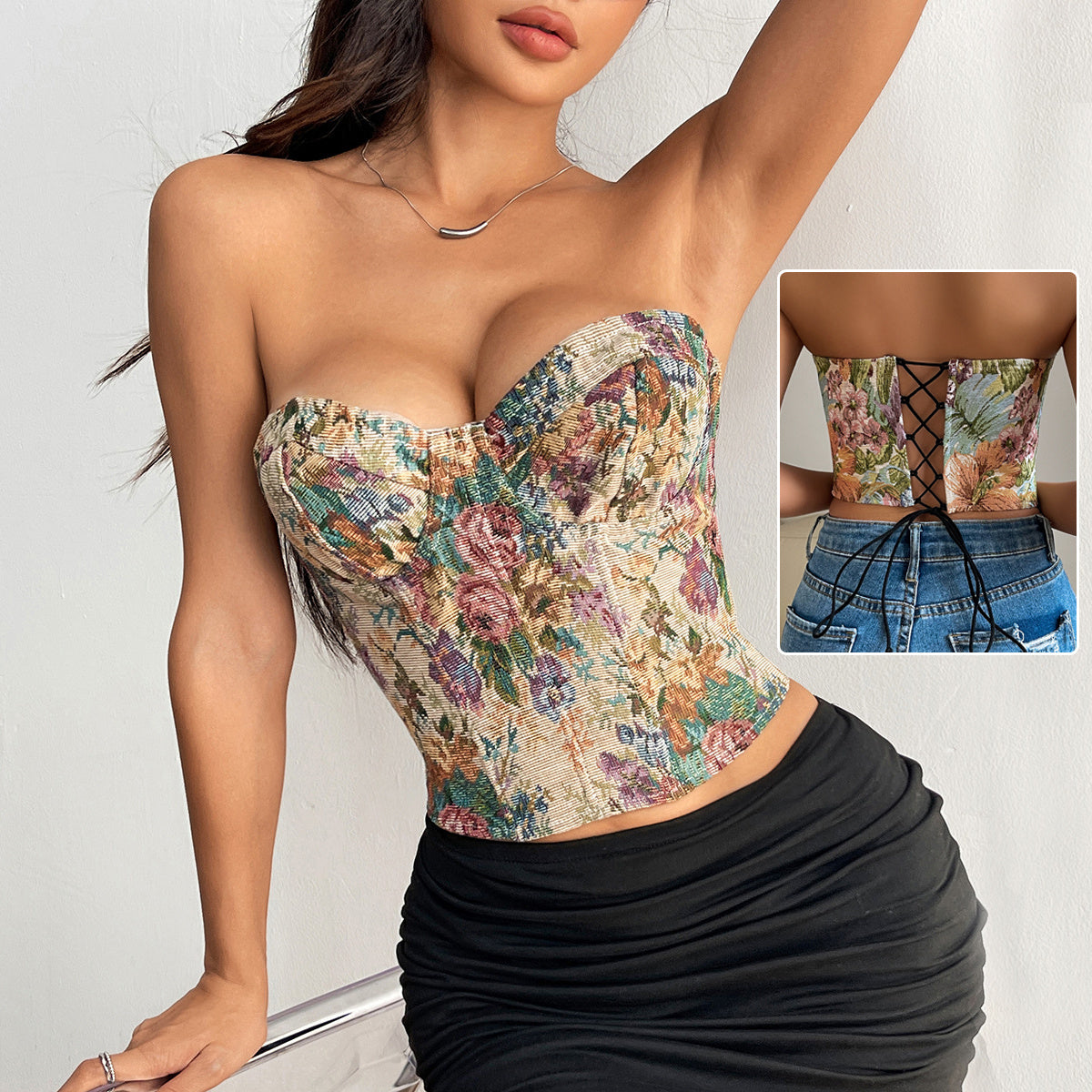 Floral Lace Tube Top - New Arrival