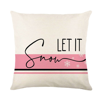 Christmas Pillow Cover Linen Letter Printing