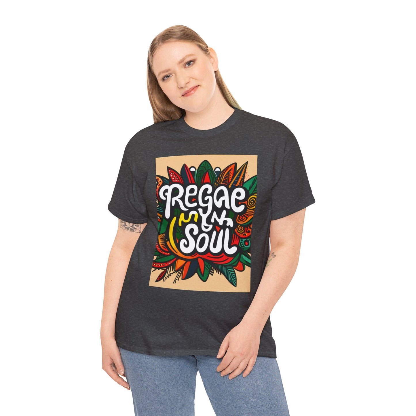 Reggae inna Yuh Soul Unisex Heavy Cotton Tee