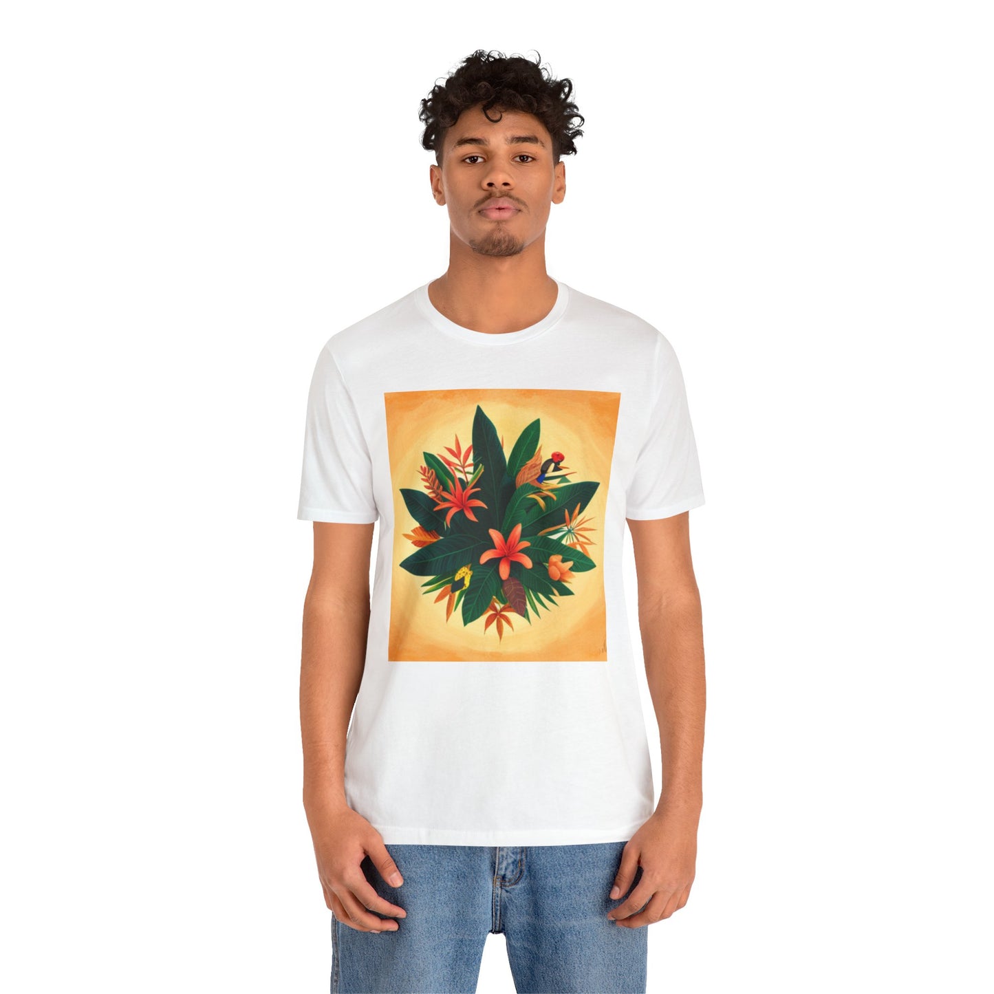 Jamaican flowers Unisex Jersey Short Sleeve Tee