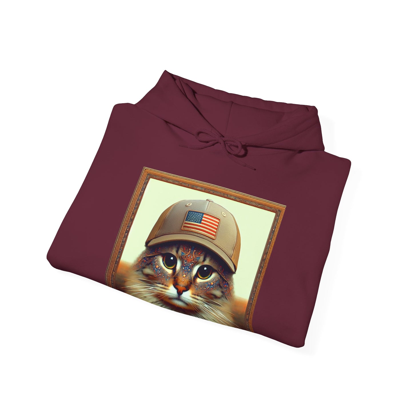 Cat in Cap USA Hoodie Sweatshirt