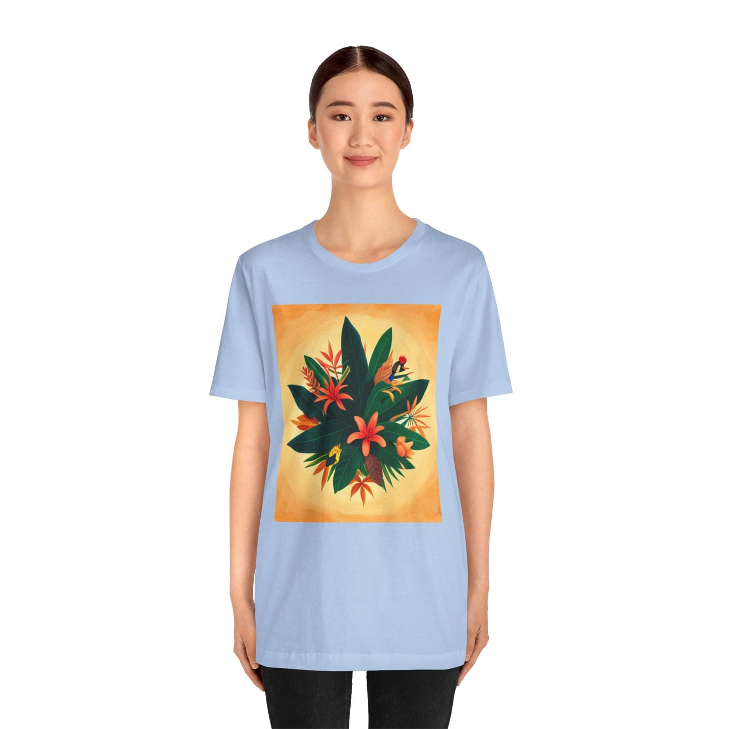 Jamaican flowers Unisex Jersey Short Sleeve Tee