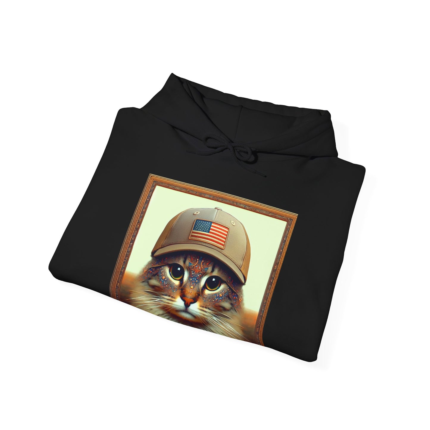 Cat in Cap USA Hoodie Sweatshirt