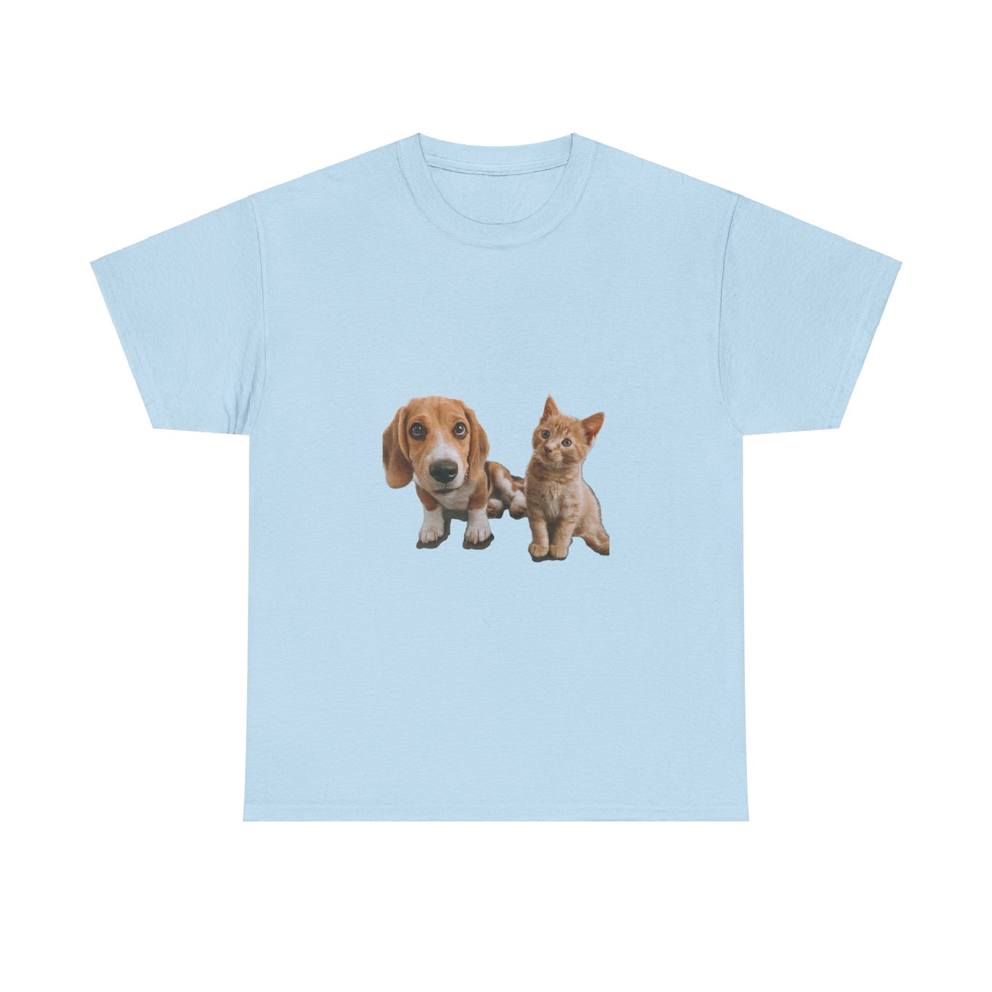 Amigos peludos amantes de las mascotas unisex camiseta de algodón pesado