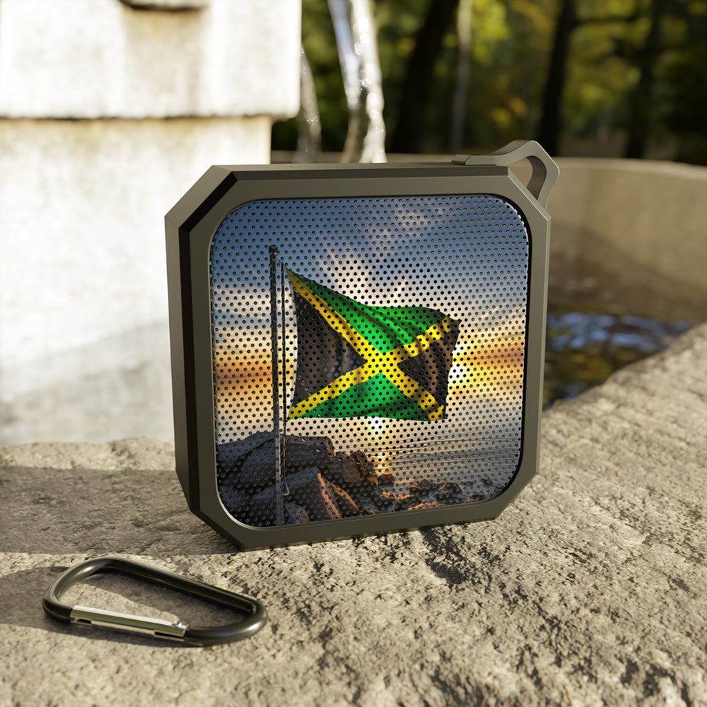 Blackwater Outdoor Bluetooth Speaker with a Jamaican design. Affordable, portable, and perfect for taking your music anywhere.  Jam to Reggae Anywhere: Blackwater Outdoor Bluetooth Speaker. Rugged, Waterproof, Crystal Clear Sound.