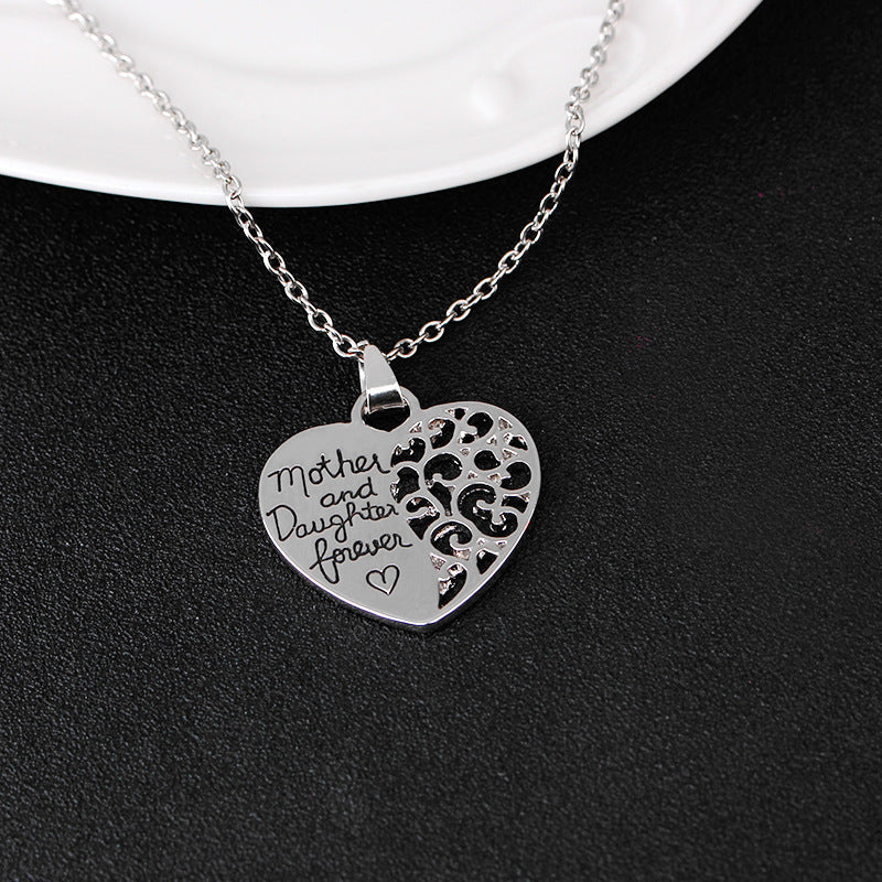 Collares con colgante de corazón y letras, cadena de regalo para el día de la madre, amor para siempre, gargantilla, joyería