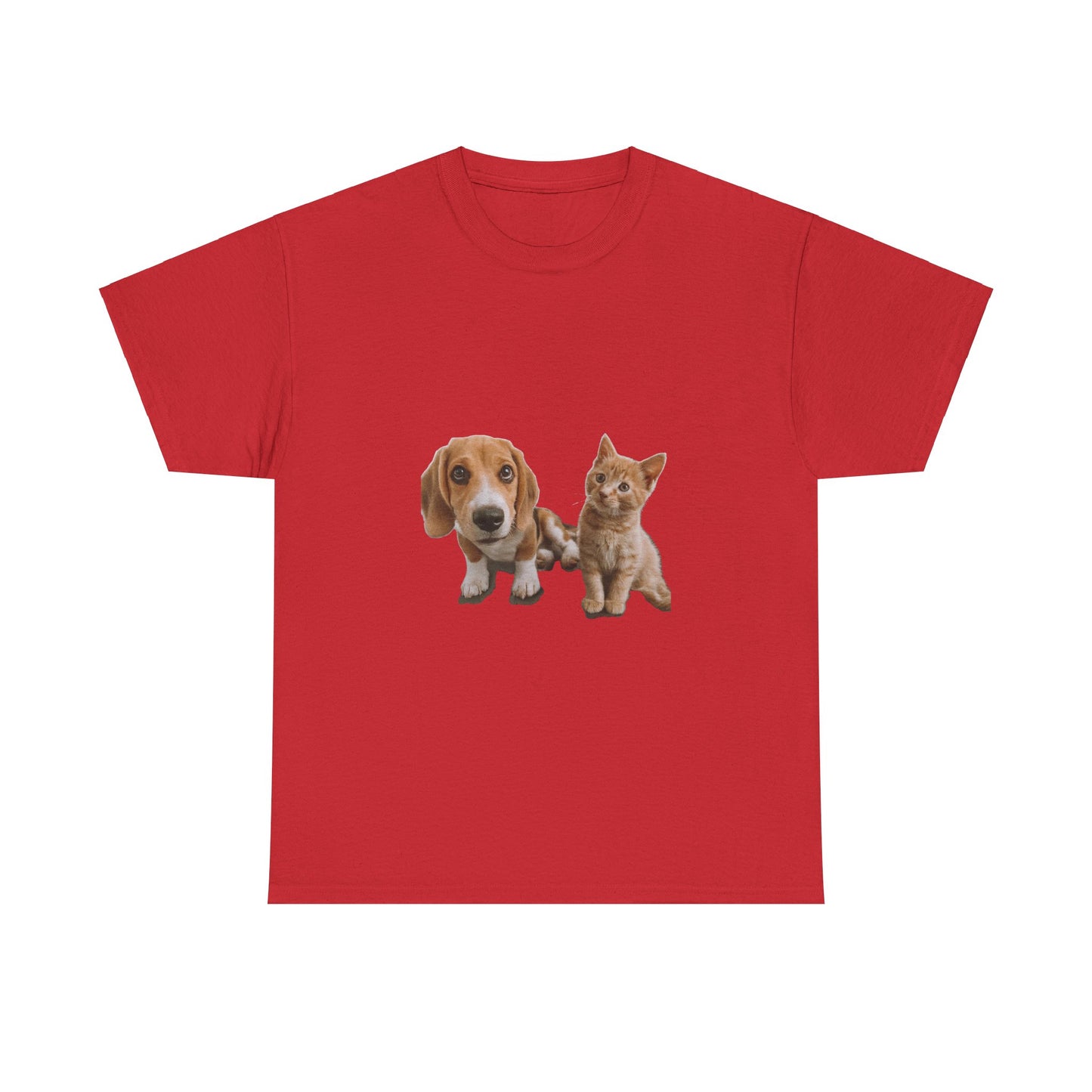 Amigos peludos amantes de las mascotas unisex camiseta de algodón pesado