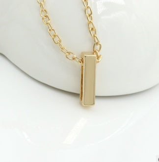 3D Bubble Initial Necklace – Gold Plated A-Z Letter Pendant (Stainless Steel, Dainty Personalized Jewelry)