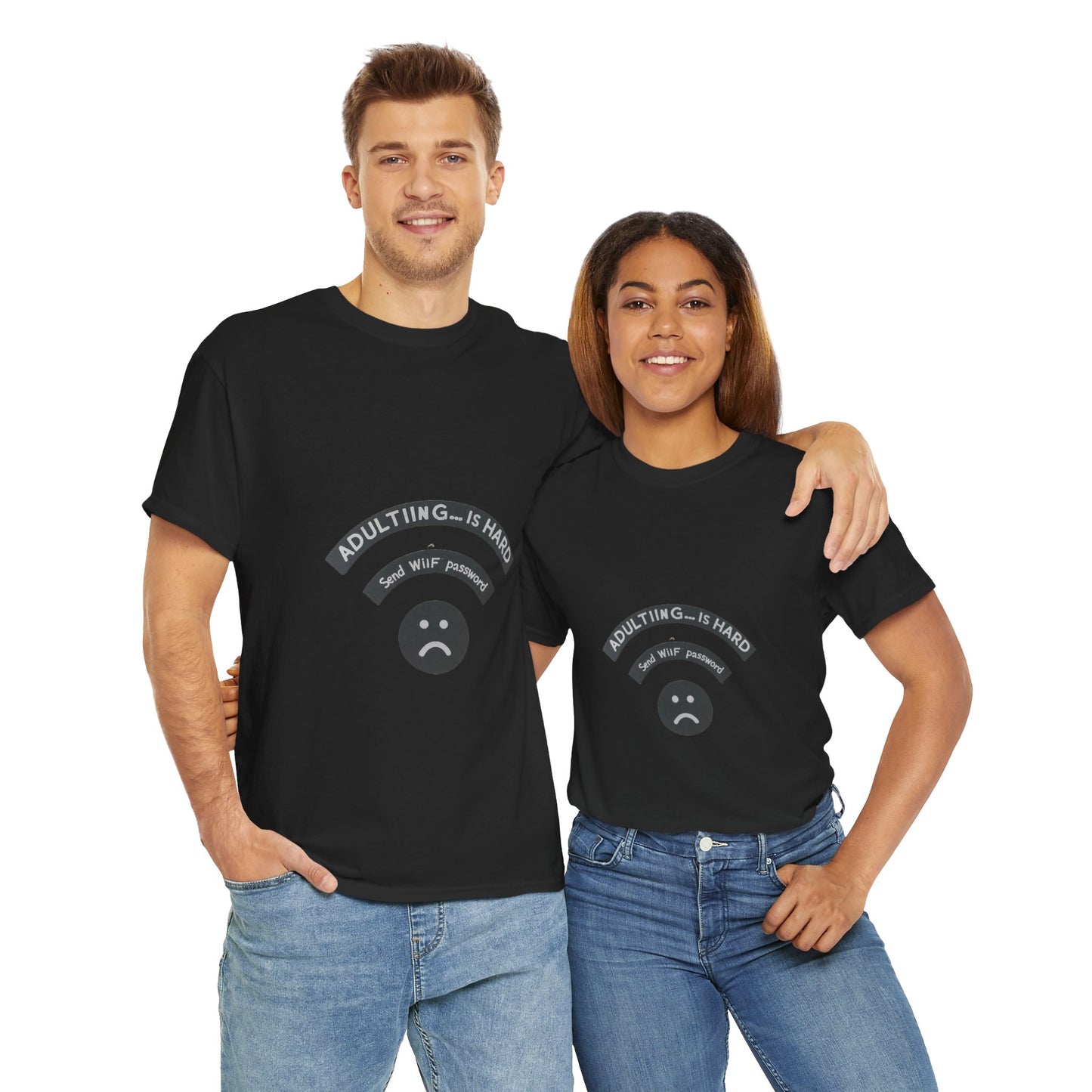 Adultar no es fácil unisex camiseta de algodón pesado