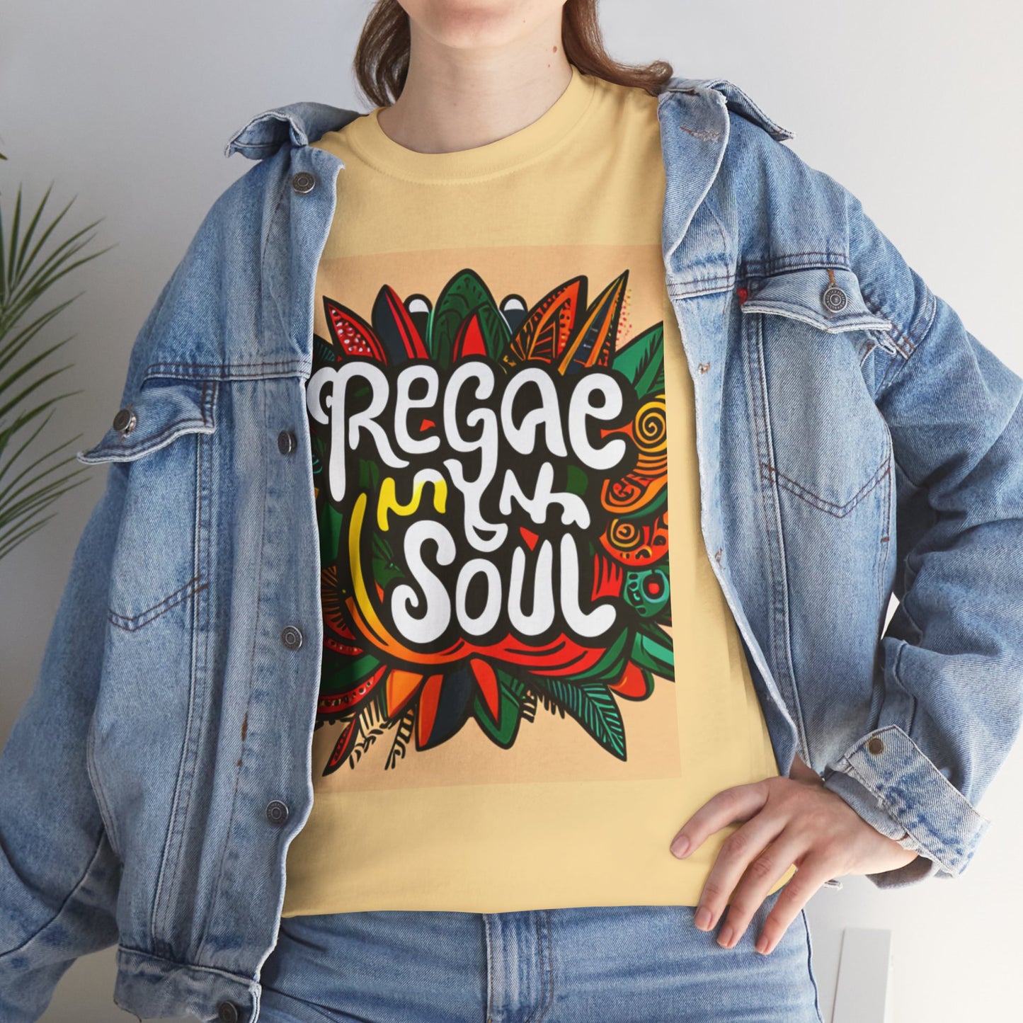 Reggae inna Yuh Soul Unisex Heavy Cotton Tee