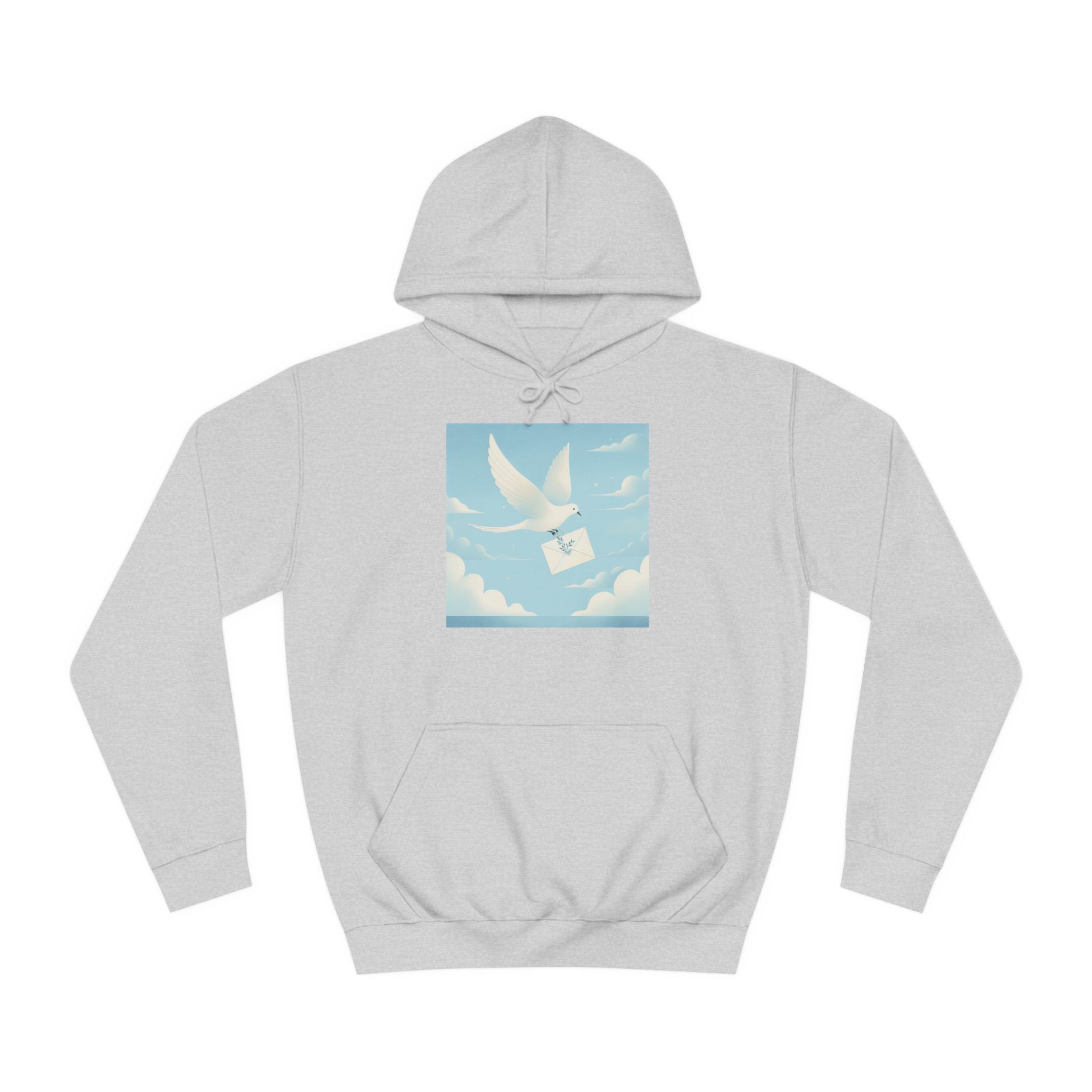 Bird Envelope College Hoodie - Pastel Romantic Minimalistic Design