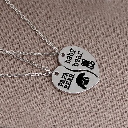 Mother's Day Gift Papa bear Baby bear Necklace