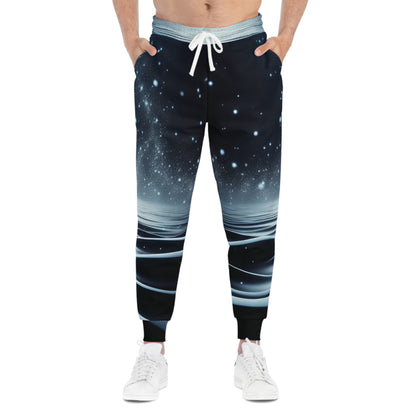 Athletic Joggers - Snow Falling on the Sea Design