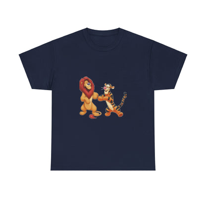 león y tigre unisex camiseta de algodón pesado