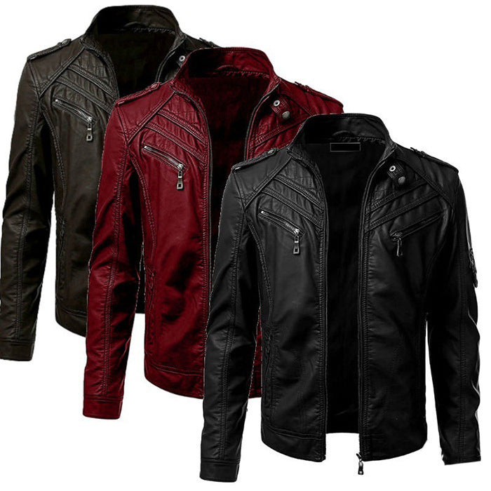 PU Leather Jacket | Slim & Zip-Up Design