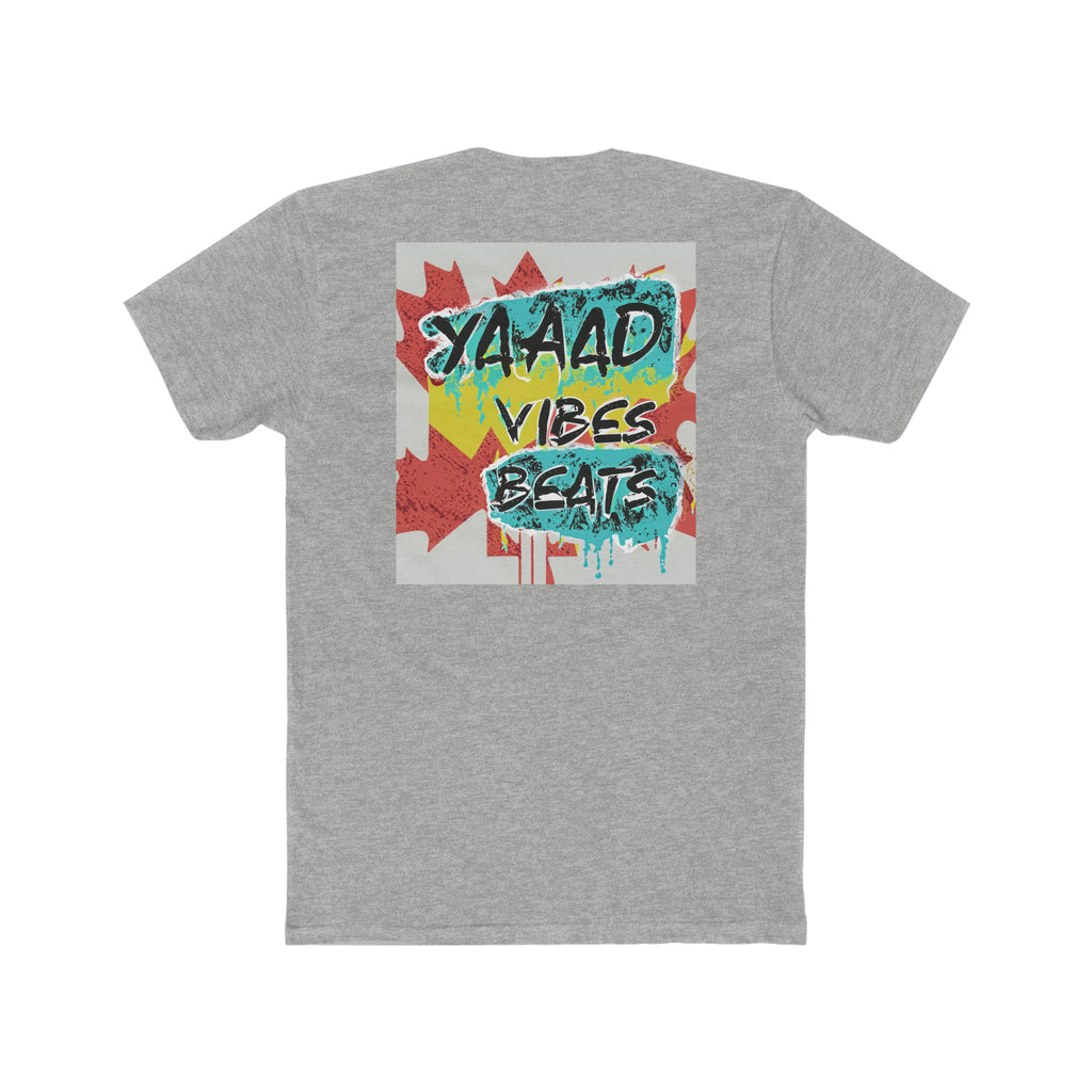 Reggae Rhythm meets Maple Melody: Men's Cotton Crew Tee Design