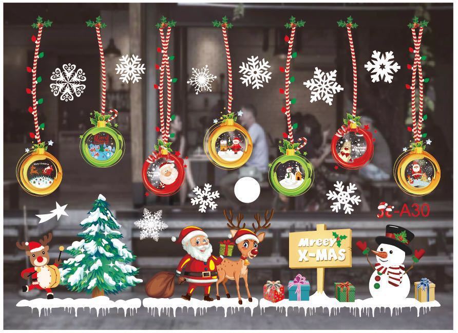 Christmas color window stickers