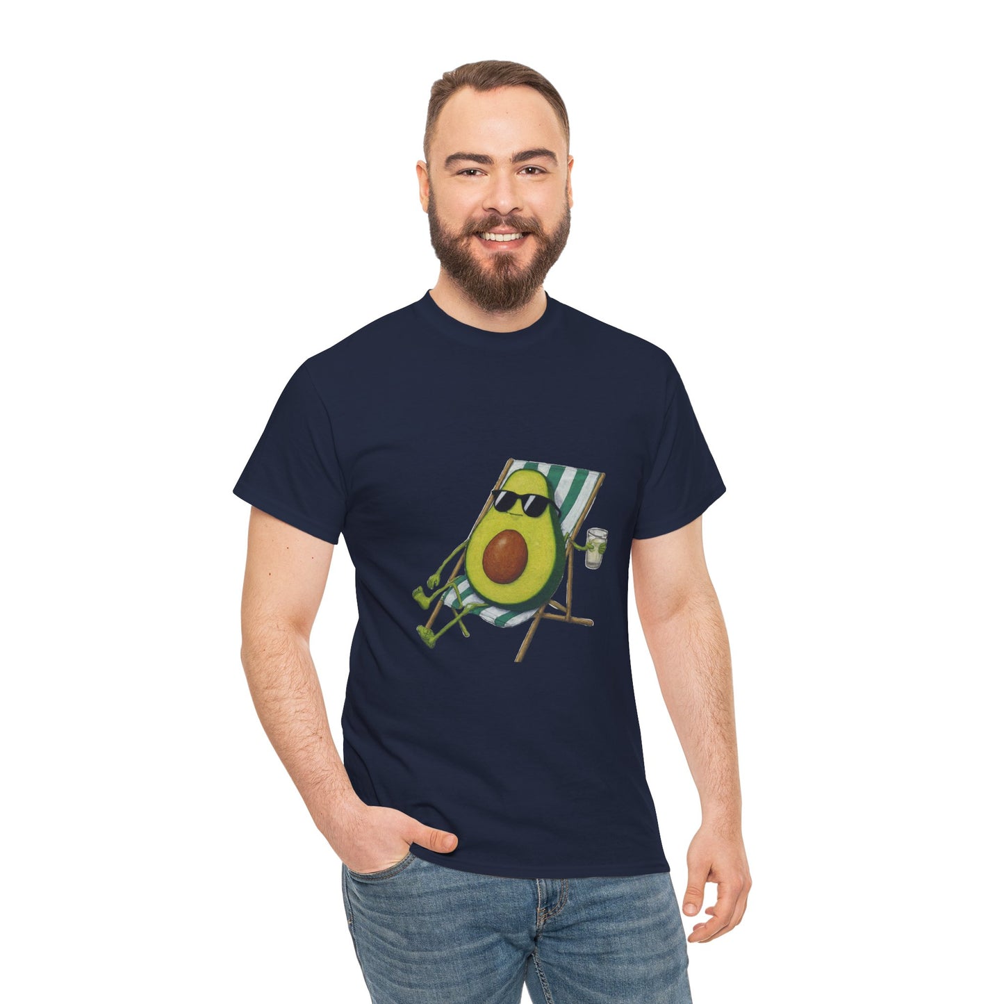 Camiseta unisex de algodón pesado con estampado de aguacate: comodidad y estilo para todos los días