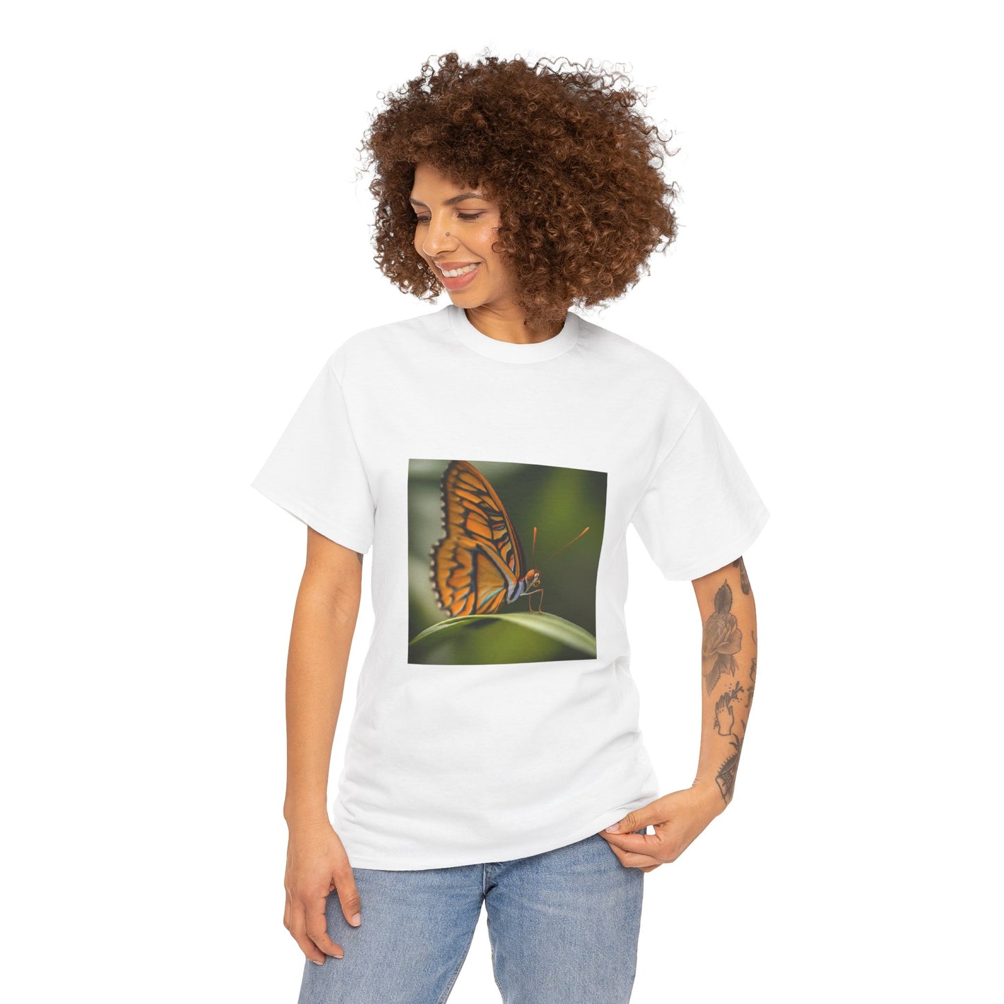 butter fly print Unisex Heavy Cotton Tee