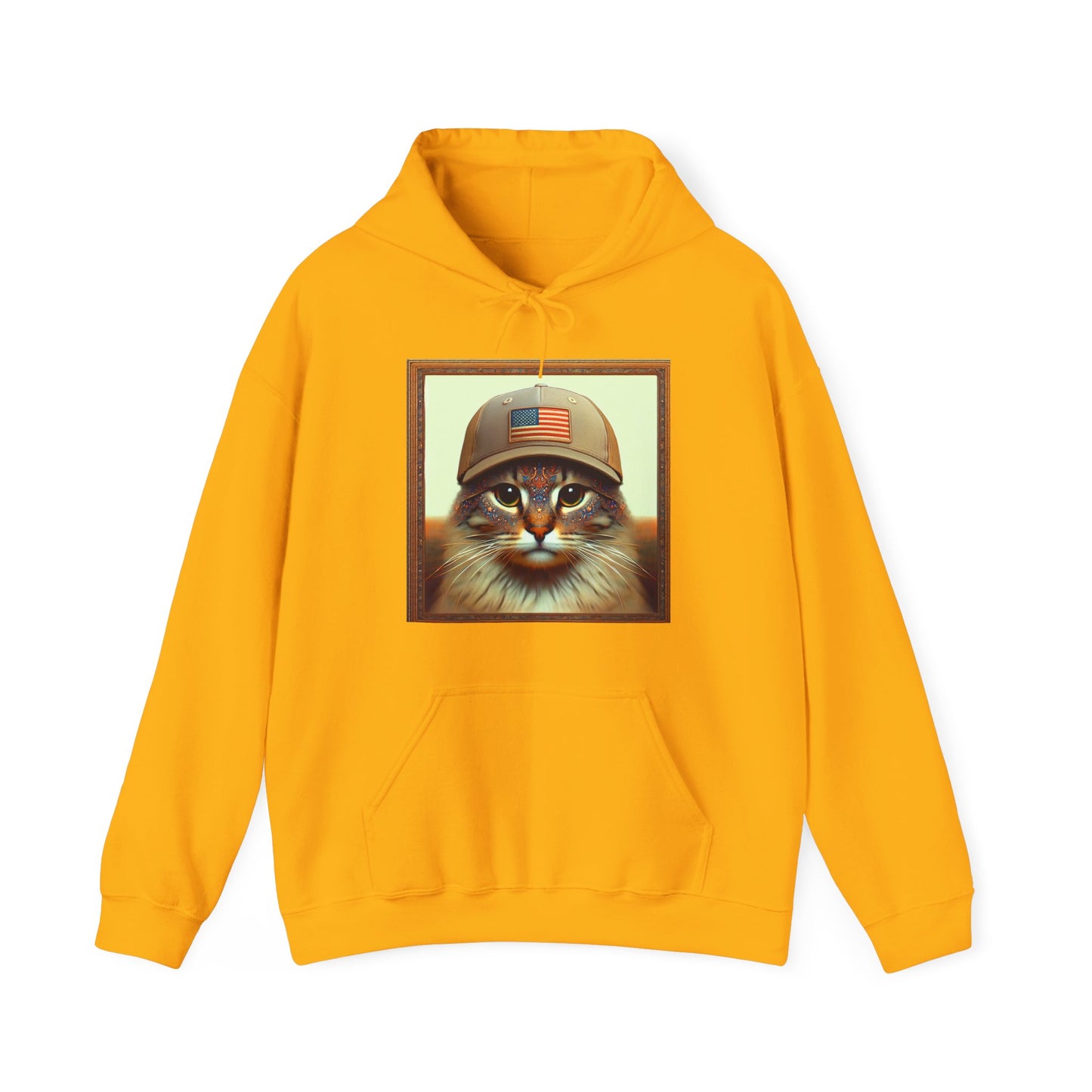 Cat in Cap USA Hoodie Sweatshirt