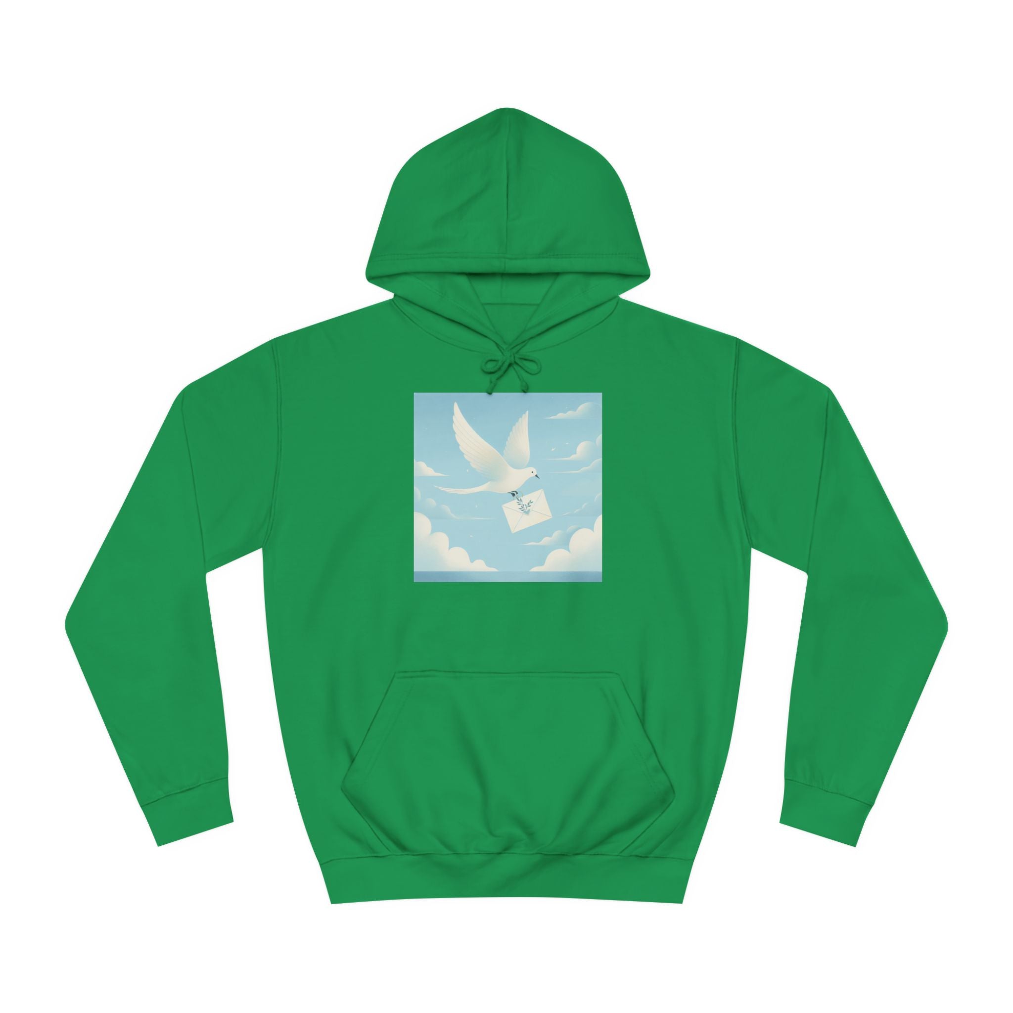 Bird Envelope College Hoodie - Pastel Romantic Minimalistic Design