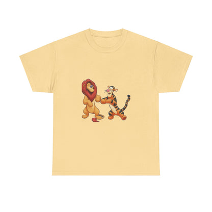 león y tigre unisex camiseta de algodón pesado