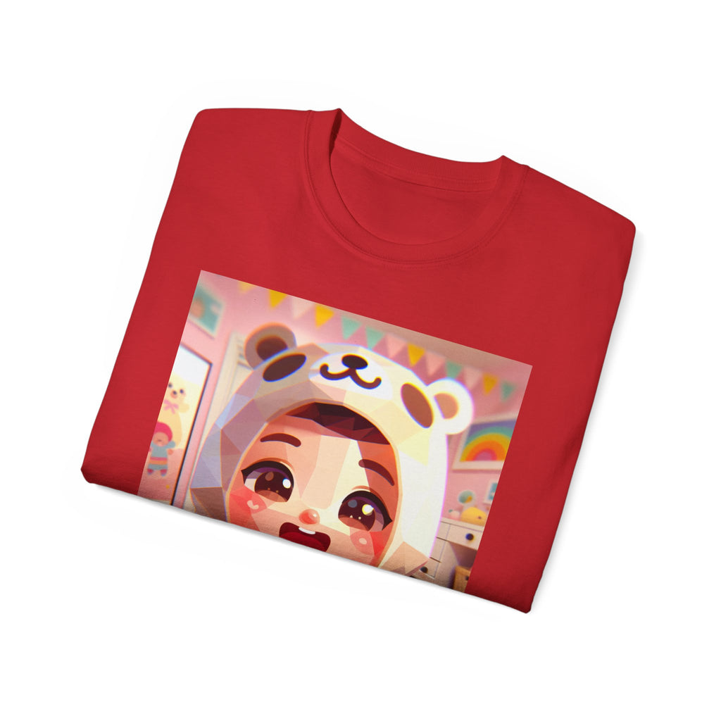 Cute Cartoon Animal Tee, Cozy Unisex T-Shirt for Kids, Gift for Animal Lovers, Birthday, Casual Style, Fun Wear