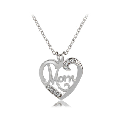 Fashion Mother's Day Gift MOM Love Diamond Pendant Necklace