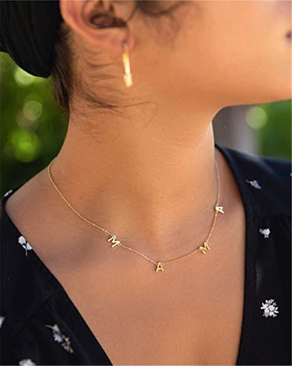 Collar con letras de cobre, joyería para mujer de la serie Día de la Madre