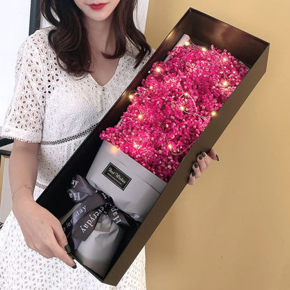 Día de San Valentín Regalo del Día de la Madre Ramo de flores de Gypsophila Caja de regalo grande Regalo de cumpleaños Flor eterna