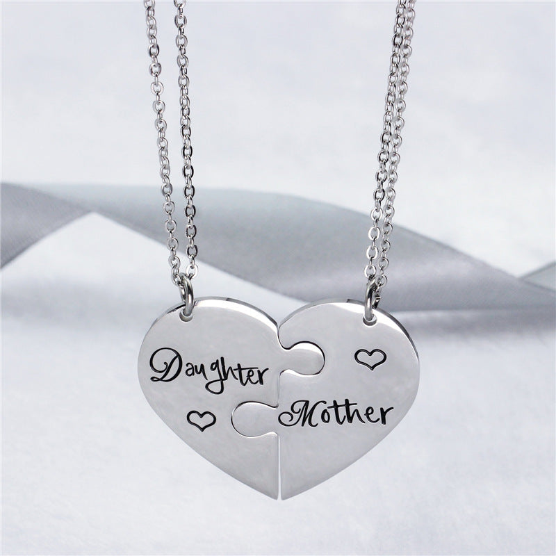 Fashion Mother's Day Gift Mom Daughter Titanium Steel Necklace