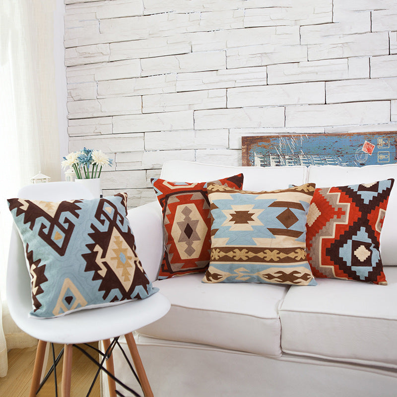 Sofa embroidered pillow cover