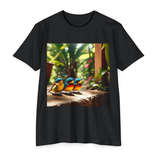 T-Shirt with Three Little Jamaican Birds Design