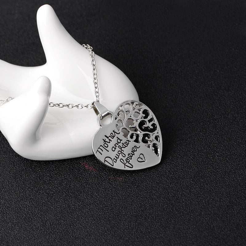 Heart Letter Pendant Necklaces Mother And Daughter Love Forever Hollow Mother's Day Gift Chain Necklace Choker Jewelry