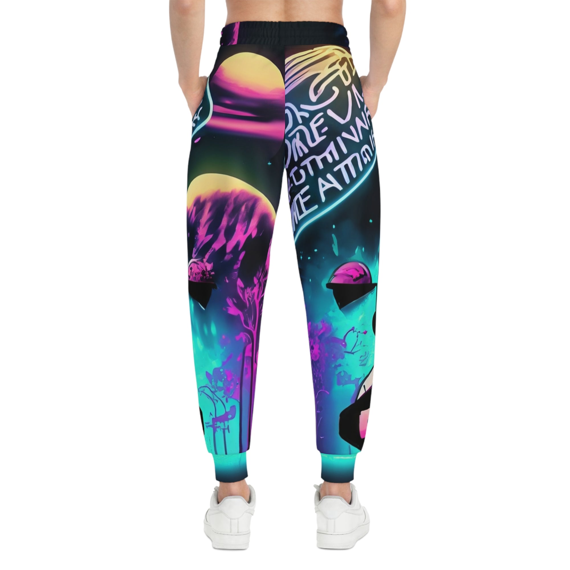 Joggers deportivos que brillan en la oscuridad (AOP) que brillan en la oscuridad 