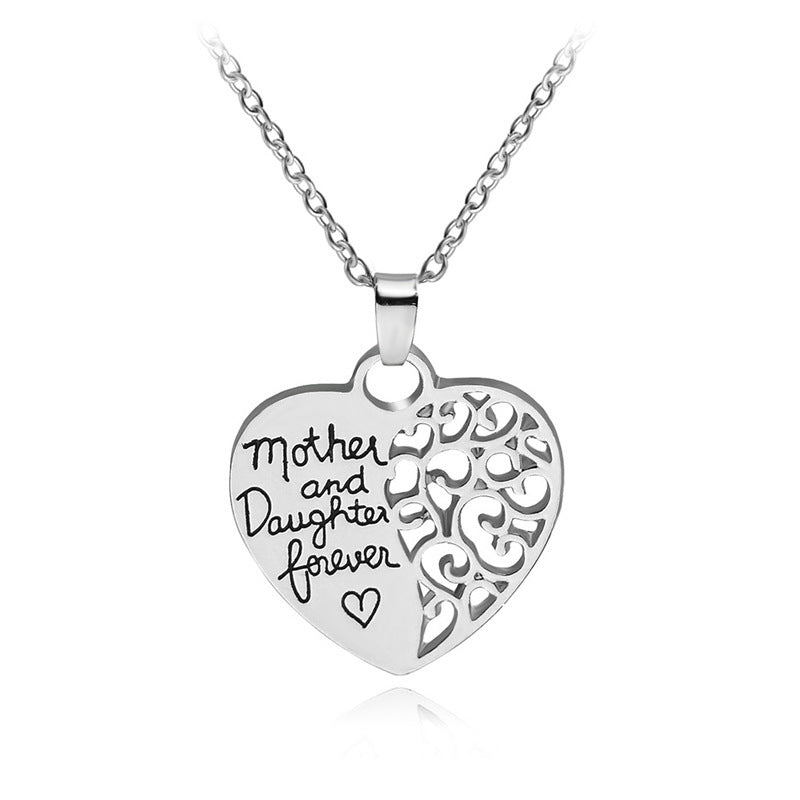 Collares con colgante de corazón y letras, cadena de regalo para el día de la madre, amor para siempre, gargantilla, joyería