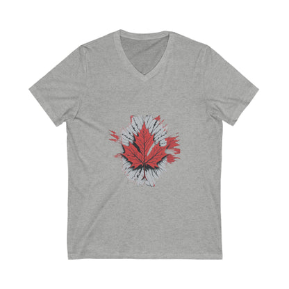 Canadian Comfort: Unisex Jersey Tee Short Sleeve V-Neck Tee