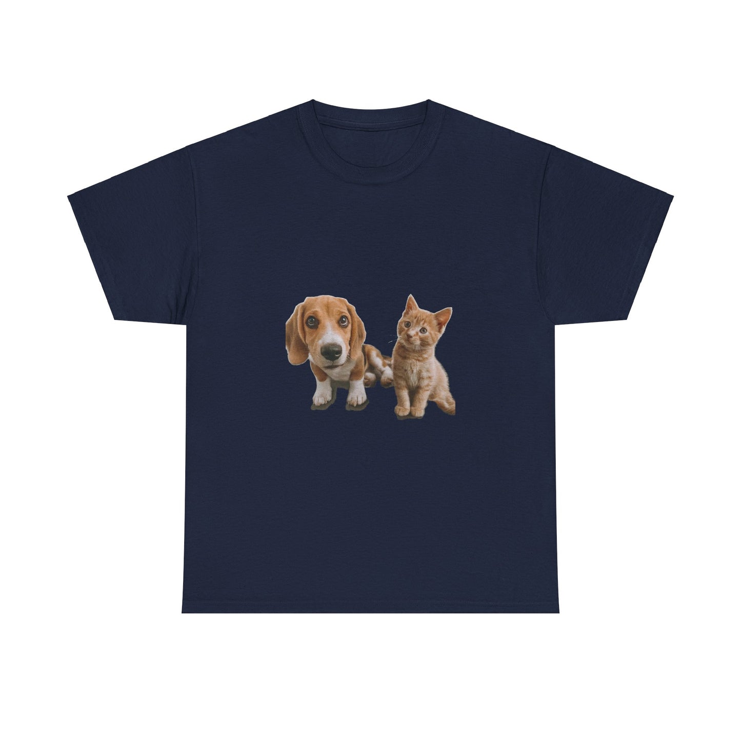 Amigos peludos amantes de las mascotas unisex camiseta de algodón pesado