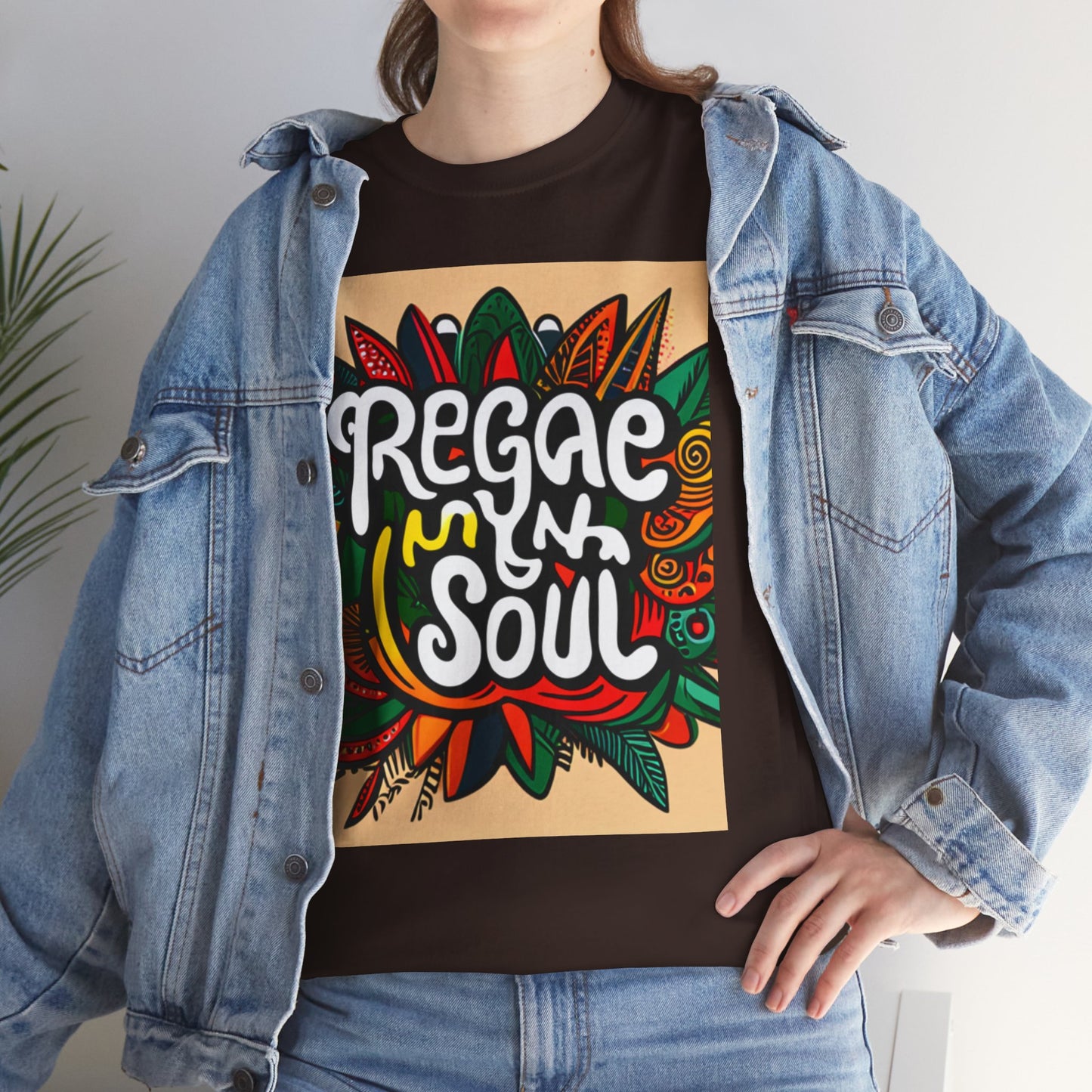 Reggae inna Yuh Soul Unisex Heavy Cotton Tee