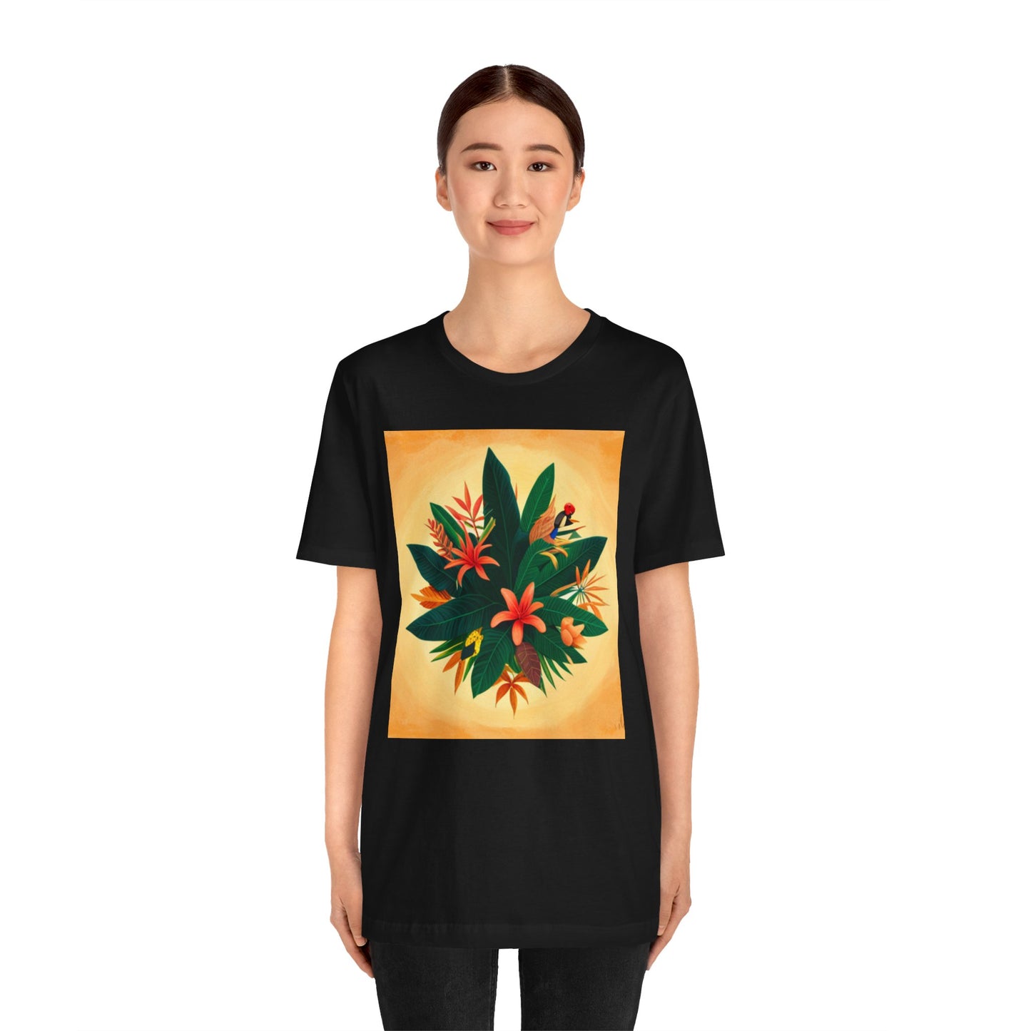 Jamaican flowers Unisex Jersey Short Sleeve Tee