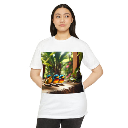 T-Shirt with Three Little Jamaican Birds Design