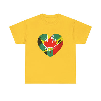 Orgullo jamaicano-canadiense: camiseta unisex de algodón pesado