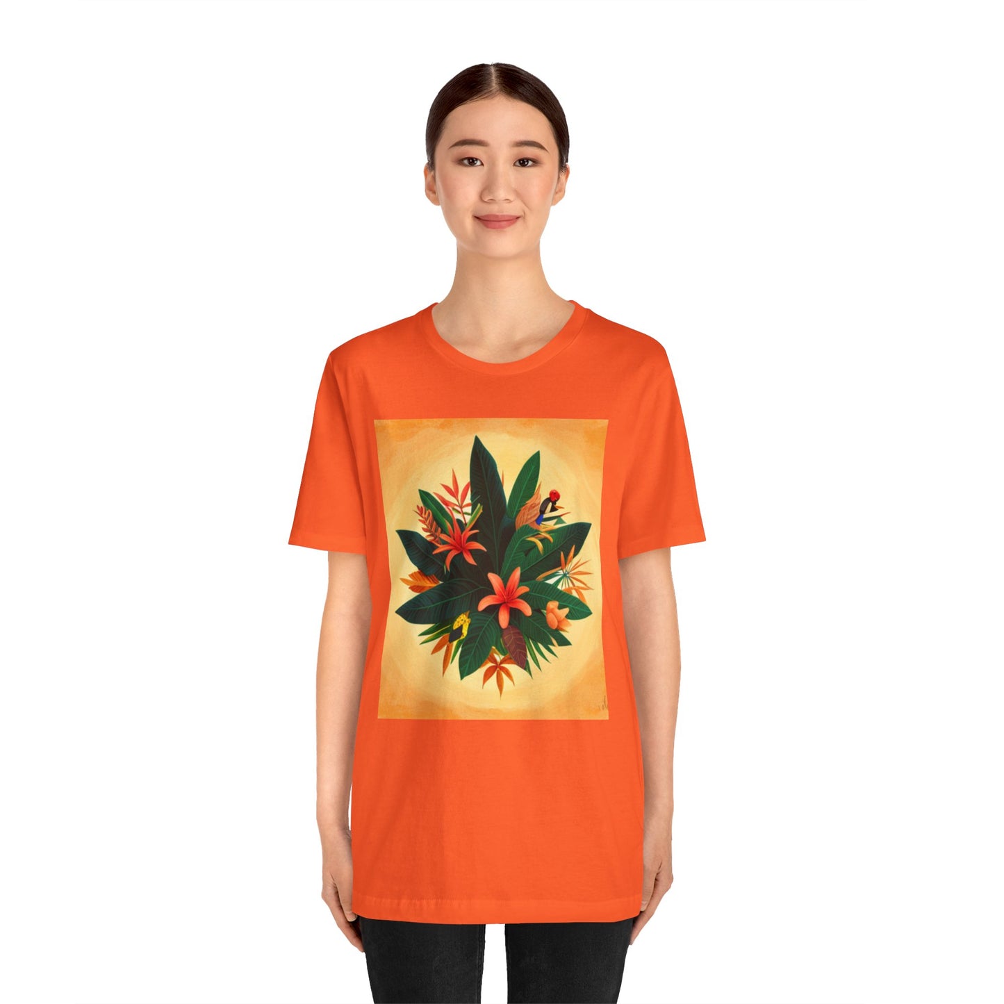 Jamaican flowers Unisex Jersey Short Sleeve Tee