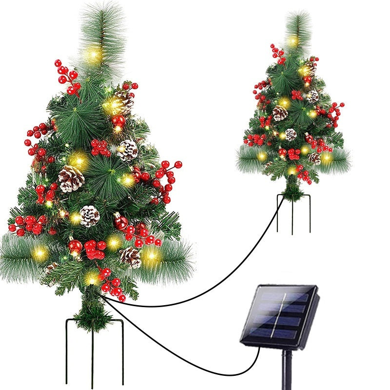 Christmas Solar Christmas Tree Floor Outlet Lawn Lamp Courtyard Landscape Decoration