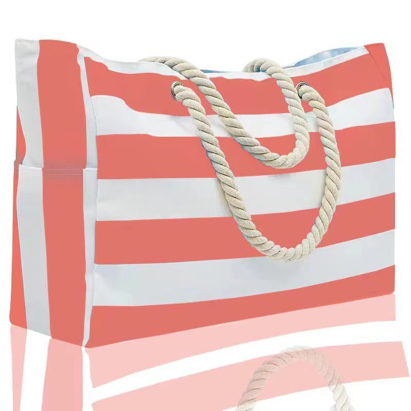 Affordable Striped Beach Canvas Travel Bag by M2k Trends
