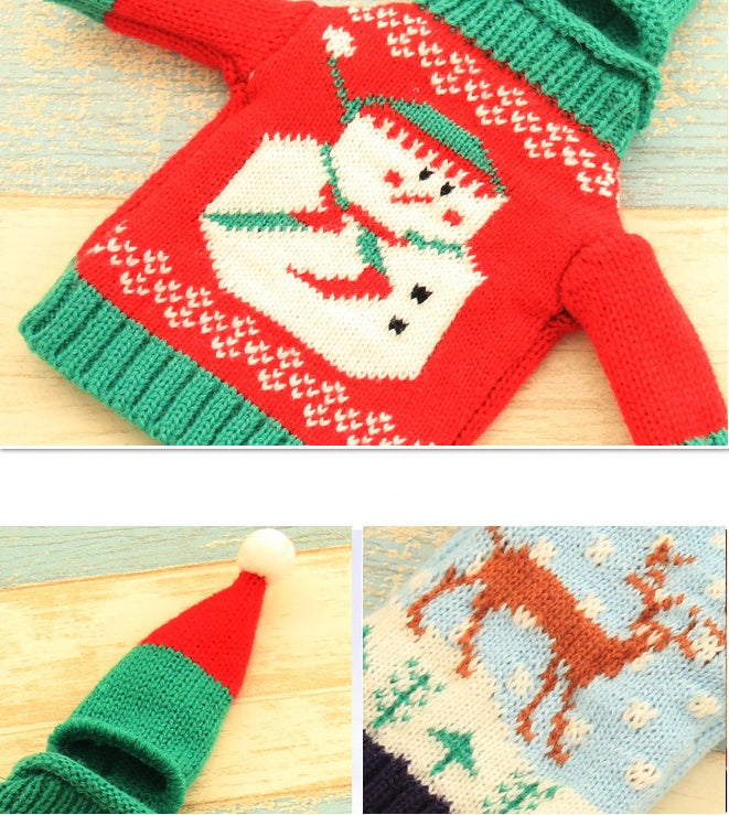 Knitted Christmas Bottle Set