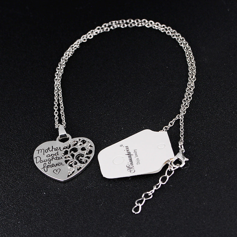 Collares con colgante de corazón y letras, cadena de regalo para el día de la madre, amor para siempre, gargantilla, joyería