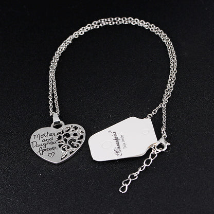 Collares con colgante de corazón y letras, cadena de regalo para el día de la madre, amor para siempre, gargantilla, joyería