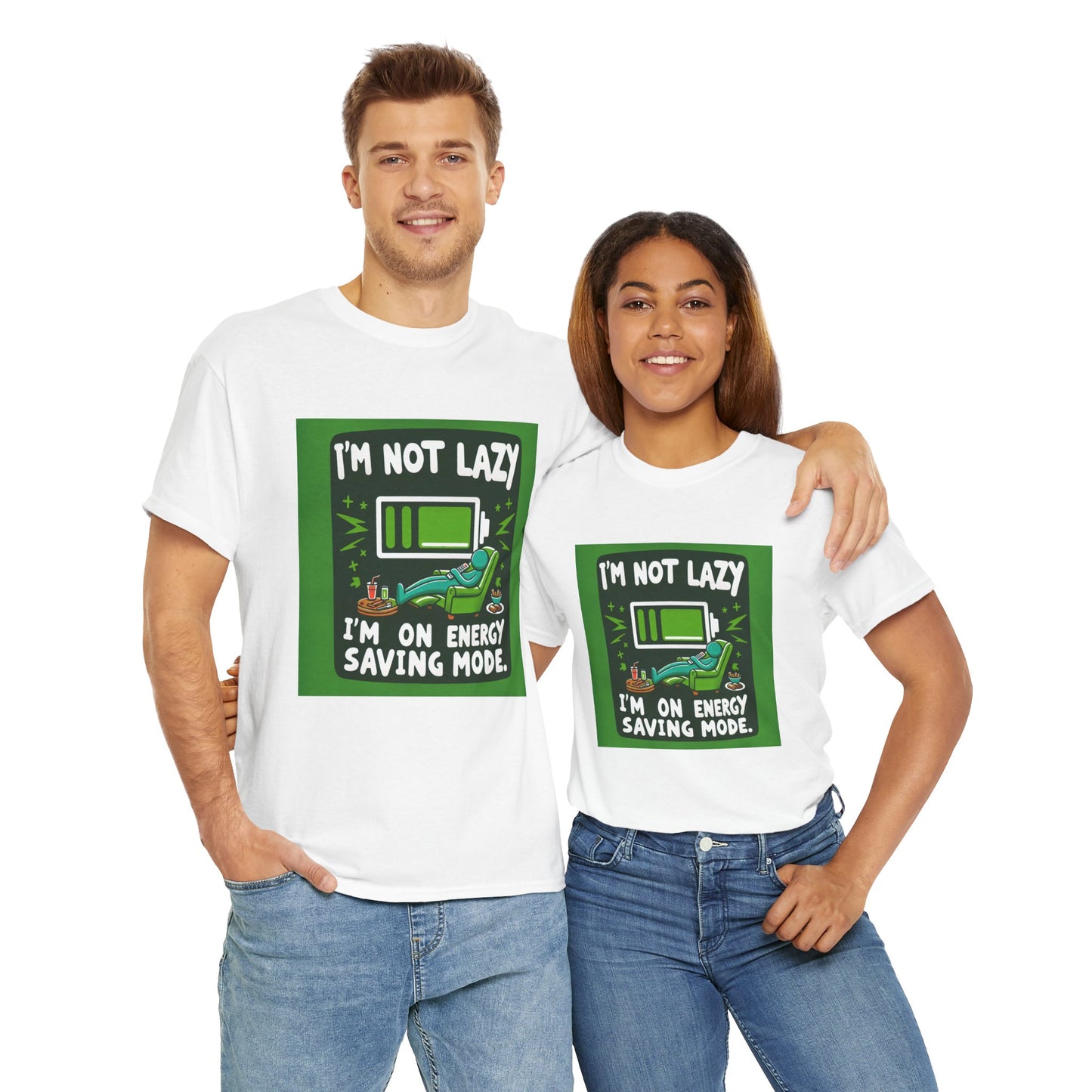 T-Shirt | Funny 'I'm not lazy, I'm on energy-saving mode' unisex Tee