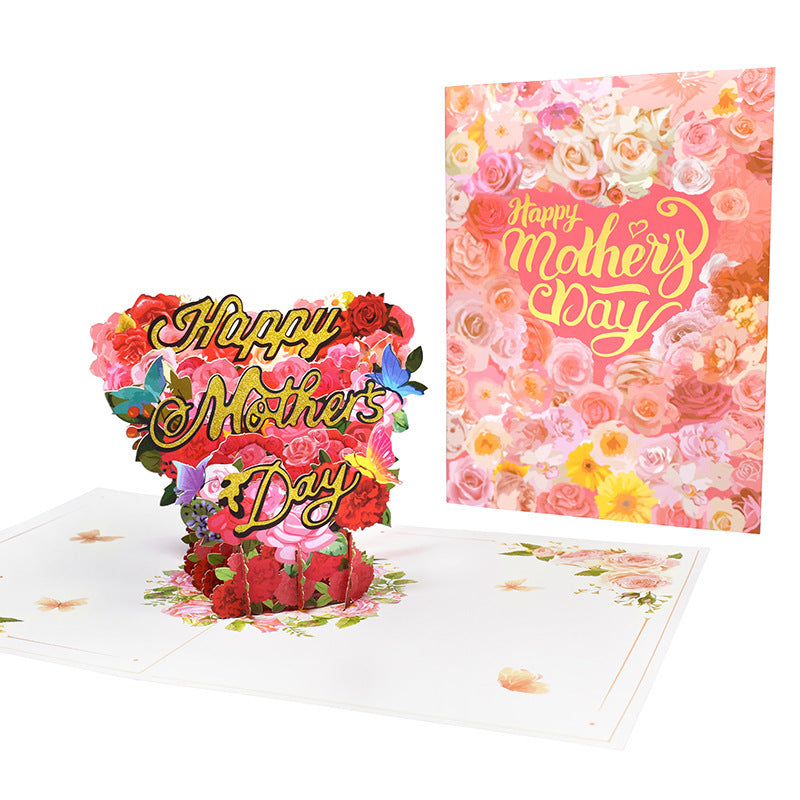 Creative Mother's Day New Greeting Card 3D Handmade Blessings